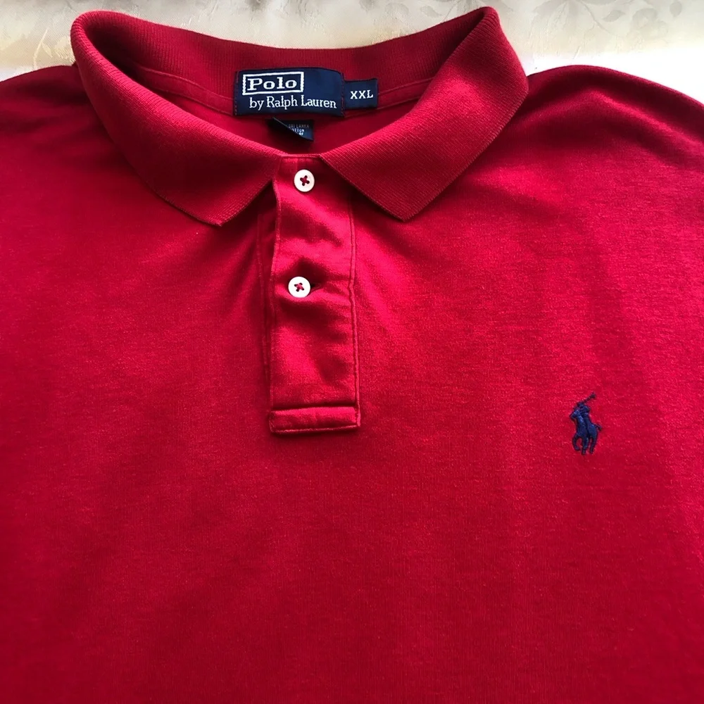 Polo Ralph Lauren Red Polo Shirt Men’s Size XXL 1/4 Button-Up Short Sleeves Top